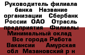 Руководитель филиала банка › Название организации ­ Сбербанк России, ОАО › Отрасль предприятия ­ Филиалы › Минимальный оклад ­ 1 - Все города Работа » Вакансии   . Амурская обл.,Мазановский р-н